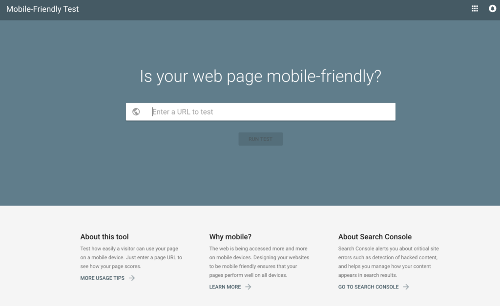 Google Mobile Friendly Test