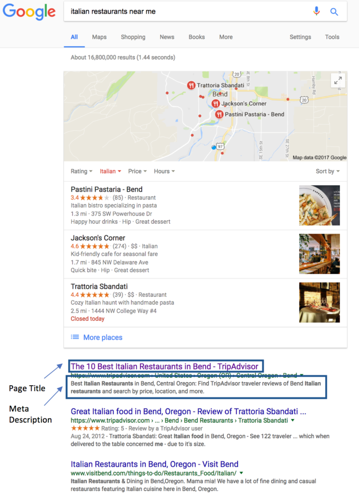 Google Title Tag and Meta Description