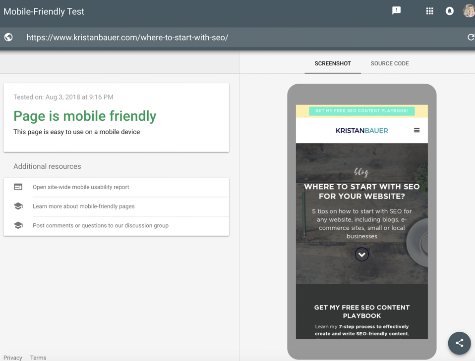 mobile check technical SEO